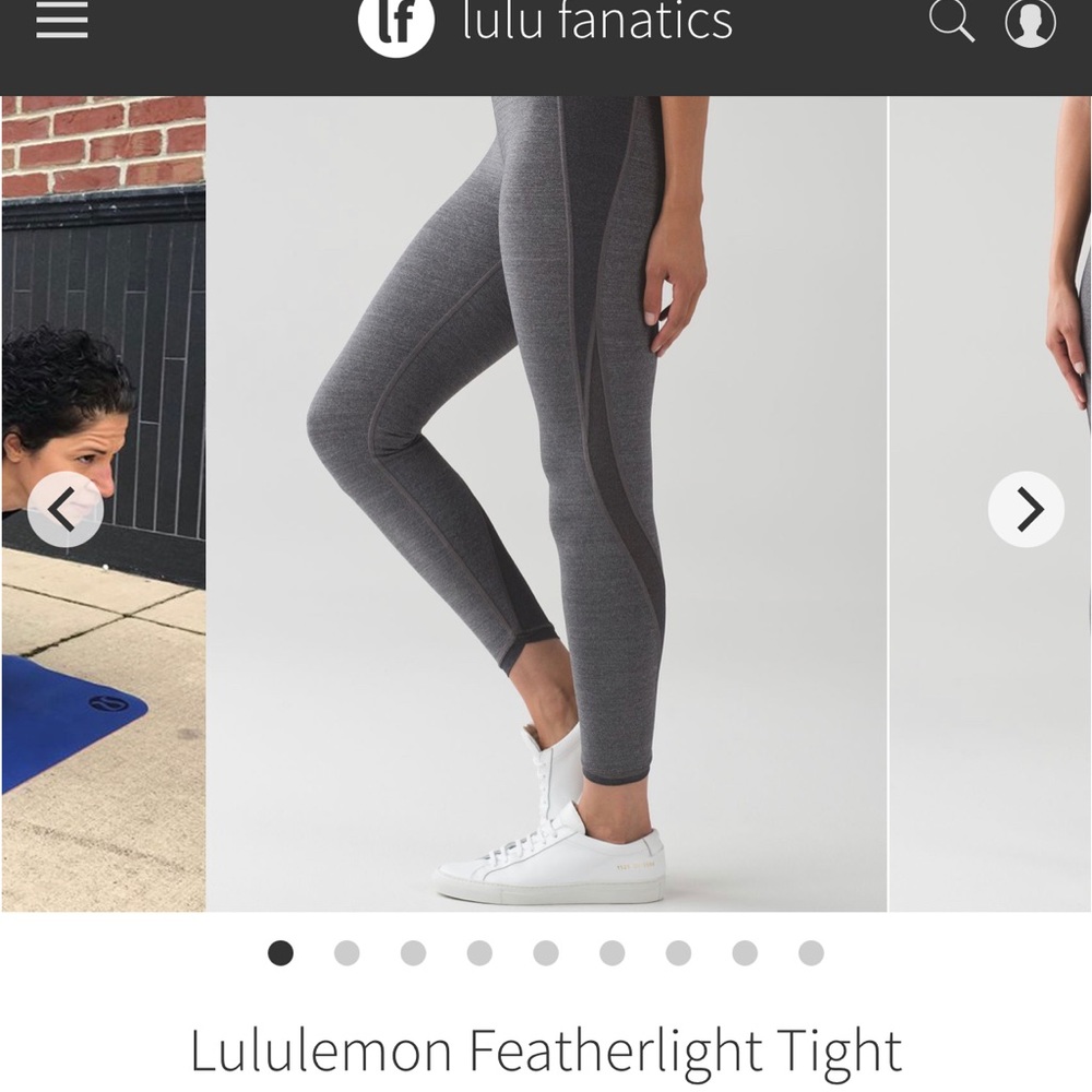 Lululemon Featherlight Tight Legging Heathered Black